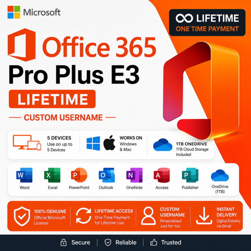 Office 365 E3 Custom username Account